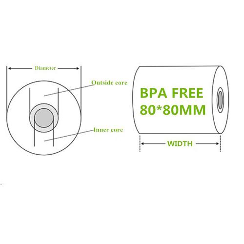 50g 80 * 80mm BPA libre de papel de recibo
