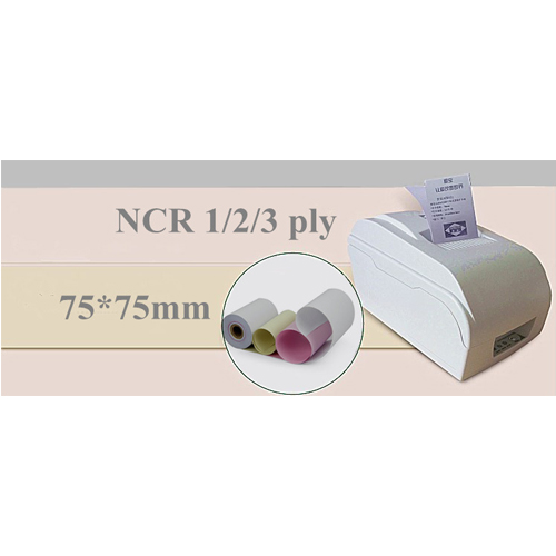 Rollo de papel de recibo de caja registradora NCR de pulpa de madera